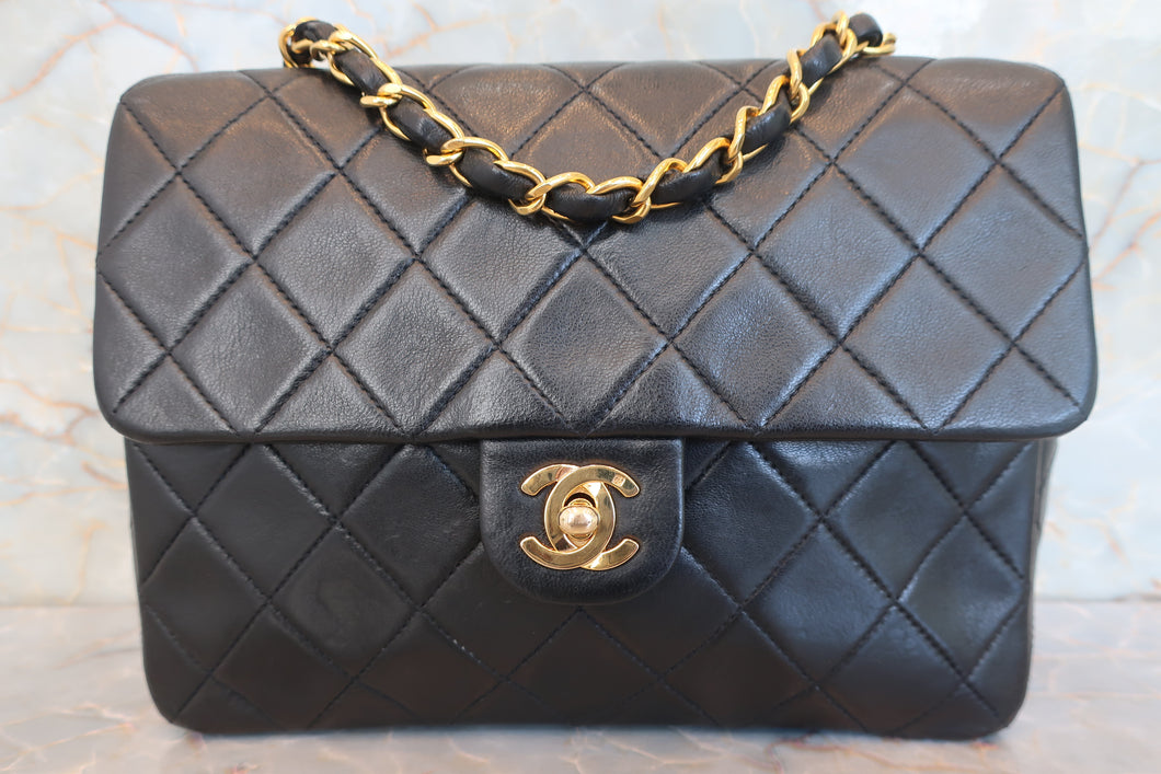 CHANEL/シャネル ミニマトラッセシングルフラップチェーンショルダーバッグ ラムスキン ブラック/ゴールド金具 ショルダーバッグ 700100245