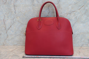 HERMES／エルメス ボリード35 トゴ ルージュヴィフ □F刻印 ショルダーバッグ 700070130