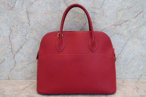 HERMES／エルメス ボリード35 トゴ ルージュヴィフ □F刻印 ショルダーバッグ 700070130
