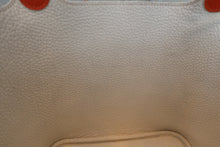 将图片加载到图库查看器，HERMES PICOTIN MM Bi-color Clemence leather/Chevre myzore goatskim White/Orange □I刻印 Hand bag 600070062
