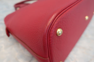 HERMES／エルメス ボリード35 トゴ ルージュヴィフ □F刻印 ショルダーバッグ 700070130
