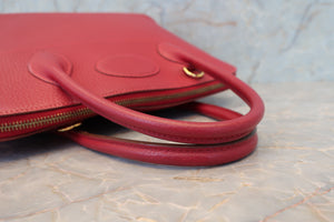 HERMES／エルメス ボリード35 トゴ ルージュヴィフ □F刻印 ショルダーバッグ 700070130