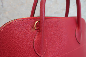 HERMES／エルメス ボリード35 トゴ ルージュヴィフ □F刻印 ショルダーバッグ 700070130