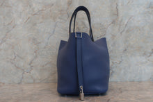 将图片加载到图库查看器，HERMES PICOTIN LOCK MM Clemence leather Blue brighton C刻印 Hand bag 600090243
