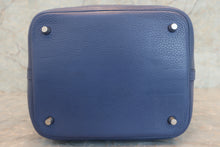 将图片加载到图库查看器，HERMES PICOTIN LOCK MM Clemence leather Blue brighton C刻印 Hand bag 600090243
