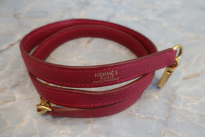 HERMES／エルメス ボリード35 トゴ ルージュヴィフ □F刻印 ショルダーバッグ 700070130