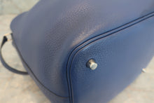 将图片加载到图库查看器，HERMES PICOTIN LOCK MM Clemence leather Blue brighton C刻印 Hand bag 600090243
