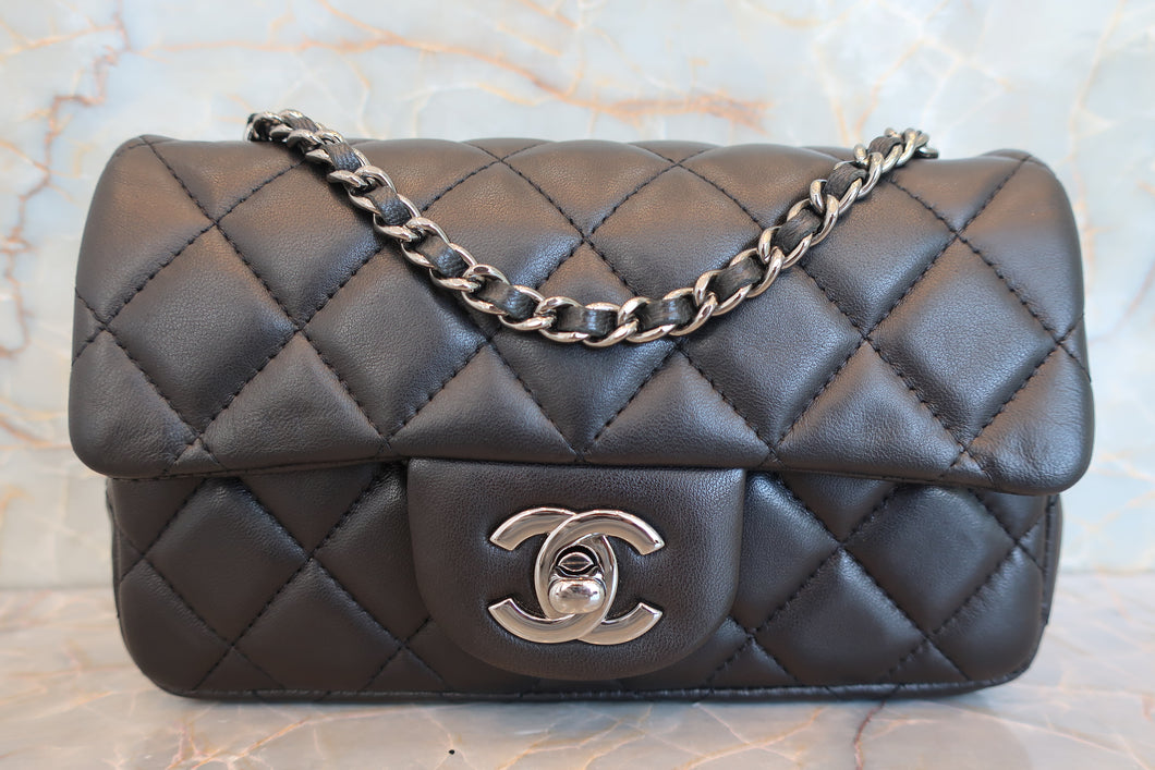 CHANEL/シャネル ミニマトラッセチェーンショルダーバッグ ラムスキン ブラック/シルバー金具 ショルダーバッグ 700090245