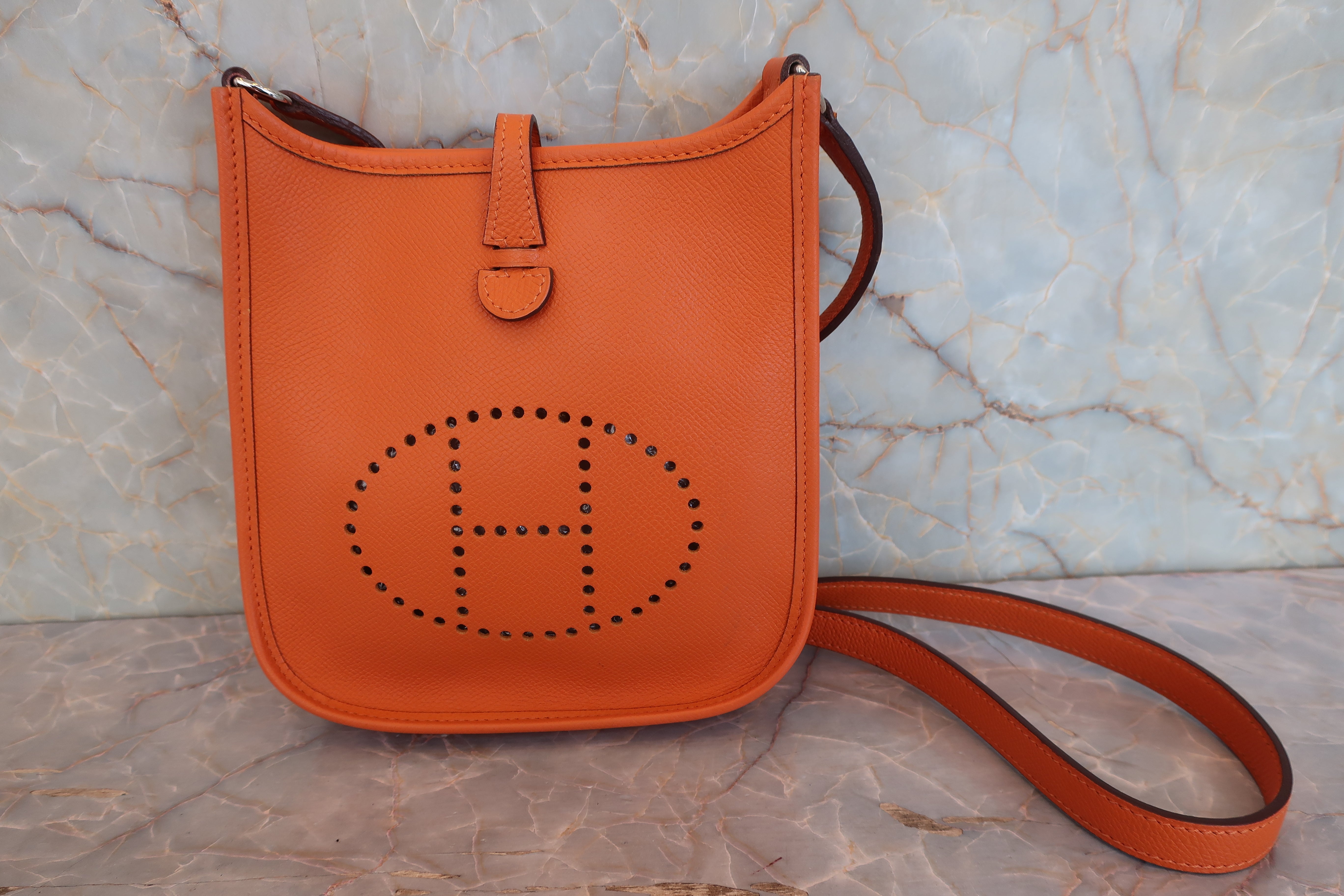 HERMES／エルメス エブリンTPM ヴォーエプソン オレンジ □H刻印