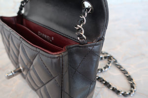 CHANEL/シャネル ミニマトラッセチェーンショルダーバッグ ラムスキン ブラック/シルバー金具 ショルダーバッグ 700090245