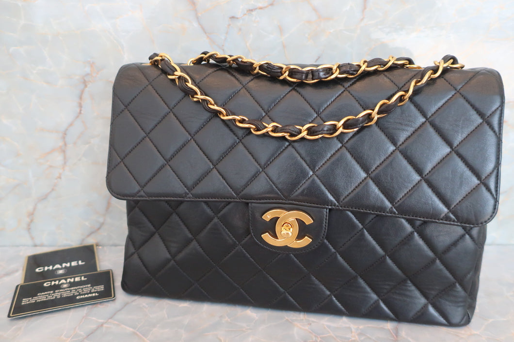 CHANEL/香奈儿 中号CF 单盖包 链条包 羊皮 Black/Gold hadware(黑色/金色金属) 肩背包 600070056