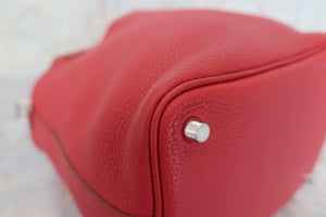 HERMES PICOTIN LOCK PM Clemence leather Rouge garance □N刻印 Hand bag 600100203