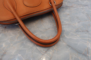 HERMES／BOLIDE 31 Clemence leather Orange □K Engraving Shoulder bag 600040142