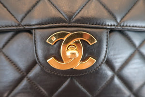 CHANEL/香奈儿 中号CF 单盖包 链条包 羊皮 Black/Gold hadware(黑色/金色金属) 肩背包 600070056