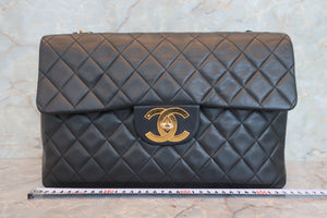 CHANEL/シャネル デカマトラッセシングルフラップチェーンショルダーバッグ ラムスキン ブラック/ゴールド金具 ショルダーバッグ 700080064