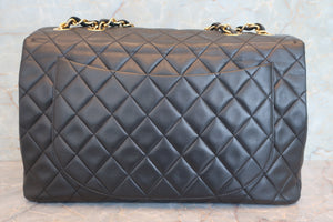 CHANEL/シャネル デカマトラッセシングルフラップチェーンショルダーバッグ ラムスキン ブラック/ゴールド金具 ショルダーバッグ 700080064