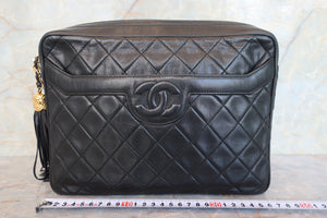 CHANEL/シャネル マトラッセフリンジチェーンショルダーバッグ ラムスキン ブラック/ゴールド金具 ショルダーバッグ 700090154