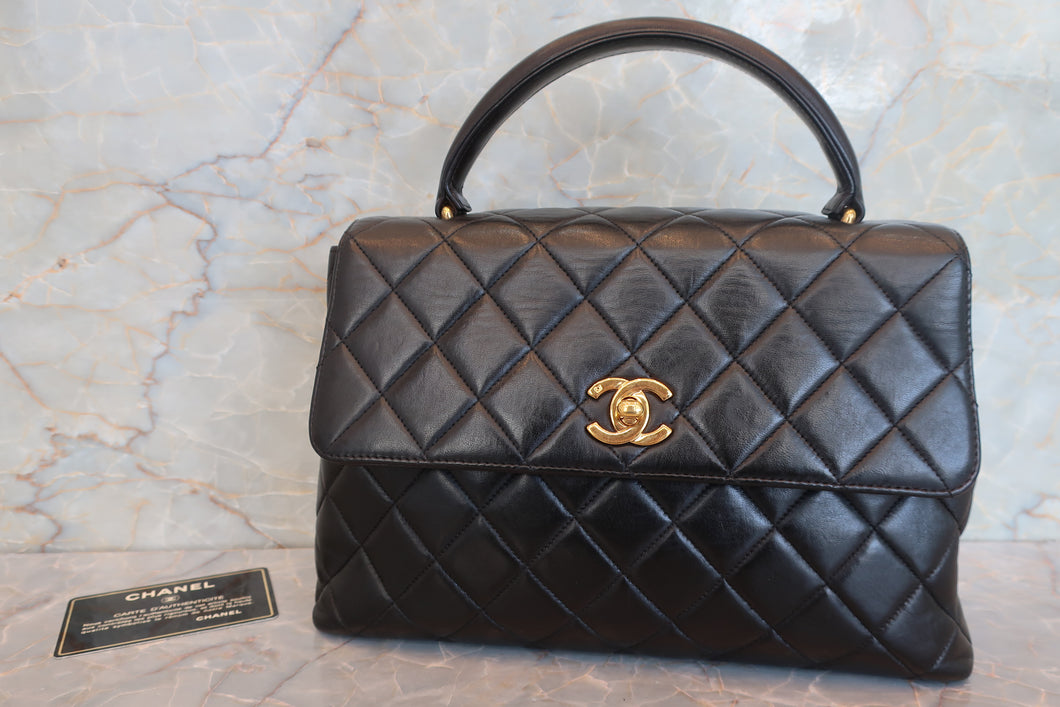 CHANEL/シャネル マトラッセ台形ハンドバッグ ラムスキン ブラック/ゴールド金具 ハンドバッグ 700110005