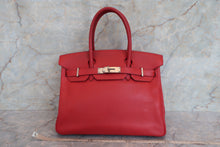 將圖片載入圖庫檢視器 HERMES／エルメス バーキン30 ヴォースイフト ルージュガランス □L刻印 ハンドバッグ 700070121
