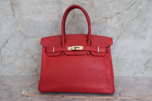 HERMES／エルメス バーキン30 ヴォースイフト ルージュガランス □L刻印 ハンドバッグ 700070121