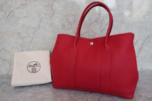 Load image into Gallery viewer, HERMES GARDEN PARTY PM Negonda leather Rouge casaque T Engraving Tote bag 500100193
