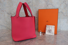Load image into Gallery viewer, HERMES PICOTIN LOCK CASAQUE 2PM Clemence leather Rose mexico/Rose extreme/Rouge de coeur Y Engraving Hand bag 800080104
