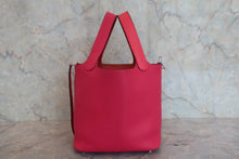 Load image into Gallery viewer, HERMES PICOTIN LOCK CASAQUE 2PM Clemence leather Rose mexico/Rose extreme/Rouge de coeur Y Engraving Hand bag 800080104
