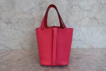 Load image into Gallery viewer, HERMES PICOTIN LOCK CASAQUE 2PM Clemence leather Rose mexico/Rose extreme/Rouge de coeur Y Engraving Hand bag 800080104
