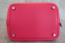 Load image into Gallery viewer, HERMES PICOTIN LOCK CASAQUE 2PM Clemence leather Rose mexico/Rose extreme/Rouge de coeur Y Engraving Hand bag 800080104
