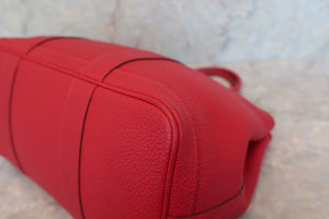 HERMES GARDEN PARTY PM Negonda leather Rouge casaque T Engraving Tote bag 500100193