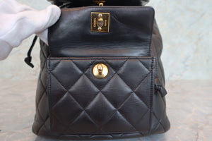 CHANEL/シャネル マトラッセチェーンリュック ラムスキン ブラック/ゴールド金具 リュック 700080140