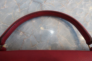 HERMES KELLY 32 Graine Couchevel leather Rouge vif Shoulder bag 500090116