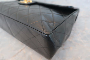 CHANEL Medium Matelasse single flap chain shoulder bag Lambskin Black/Gold hadware Shoulder bag 600040184