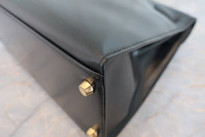 HERMES KELLY 32 Box carf leather Black □J Engraving Shoulder bag 700070117