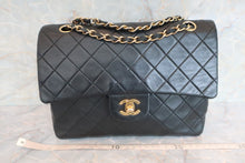 将图片加载到图库查看器，CHANEL/香奈儿 CF 双盖 双链 肩背包 羊皮 Black/Gold hadware(黑色/金色金属) ﻿肩背包 600070074
