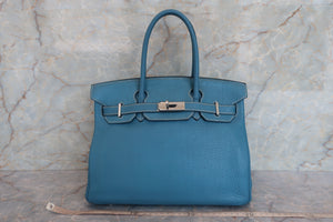 HERMES／エルメス バーキン30 トリヨンクレマンス ブルージーン □K刻印 ハンドバッグ 700070026