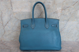 HERMES／エルメス バーキン30 トリヨンクレマンス ブルージーン □K刻印 ハンドバッグ 700070026