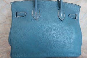 HERMES／エルメス バーキン30 トリヨンクレマンス ブルージーン □K刻印 ハンドバッグ 700070026