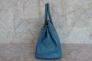 HERMES／エルメス バーキン30 トリヨンクレマンス ブルージーン □K刻印 ハンドバッグ 700070026