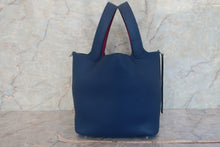 将图片加载到图库查看器，HERMES PICOTIN LOCK Eclat MM Clemence leather/Swift leather Deep blue/Anemone D刻印 Hand bag 600080193
