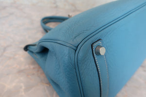 HERMES／エルメス バーキン30 トリヨンクレマンス ブルージーン □K刻印 ハンドバッグ 700070026