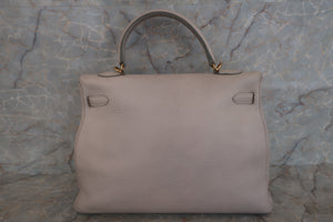 HERMES KELLY 35 Bi-color Clemence leather Lite beige/Beige □F刻印 Shoulder bag 500100007