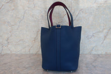 将图片加载到图库查看器，HERMES PICOTIN LOCK Eclat MM Clemence leather/Swift leather Deep blue/Anemone D刻印 Hand bag 600080193
