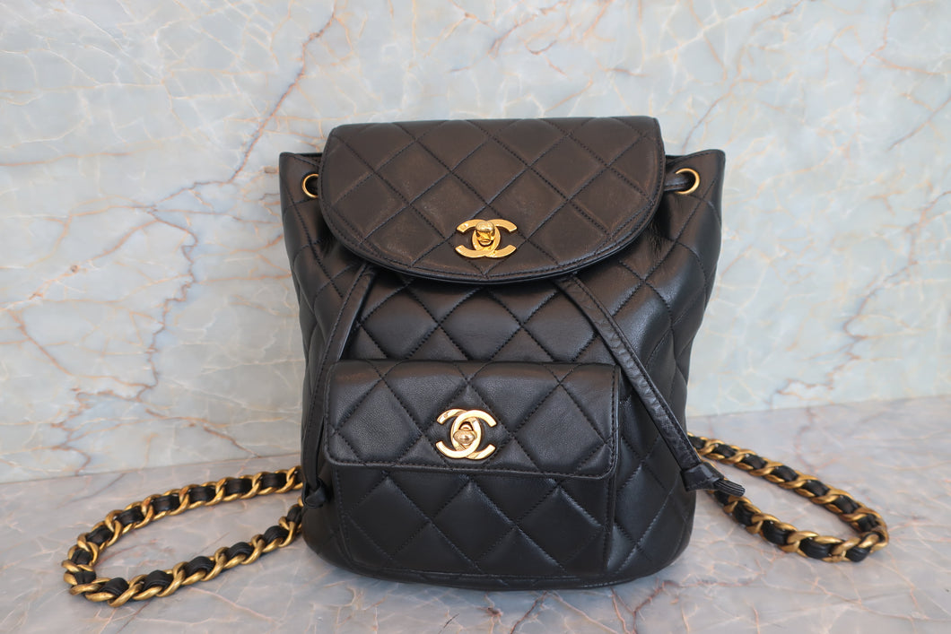 CHANEL/シャネル マトラッセチェーンリュック ラムスキン ブラック/ゴールド金具 リュック 700080135