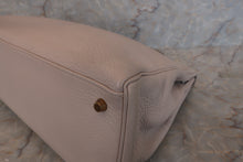 将图片加载到图库查看器，HERMES KELLY 35 Bi-color Clemence leather Lite beige/Beige □F刻印 Shoulder bag 500100007
