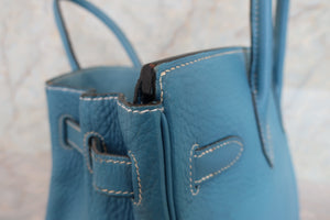 HERMES／エルメス バーキン30 トリヨンクレマンス ブルージーン □K刻印 ハンドバッグ 700070026