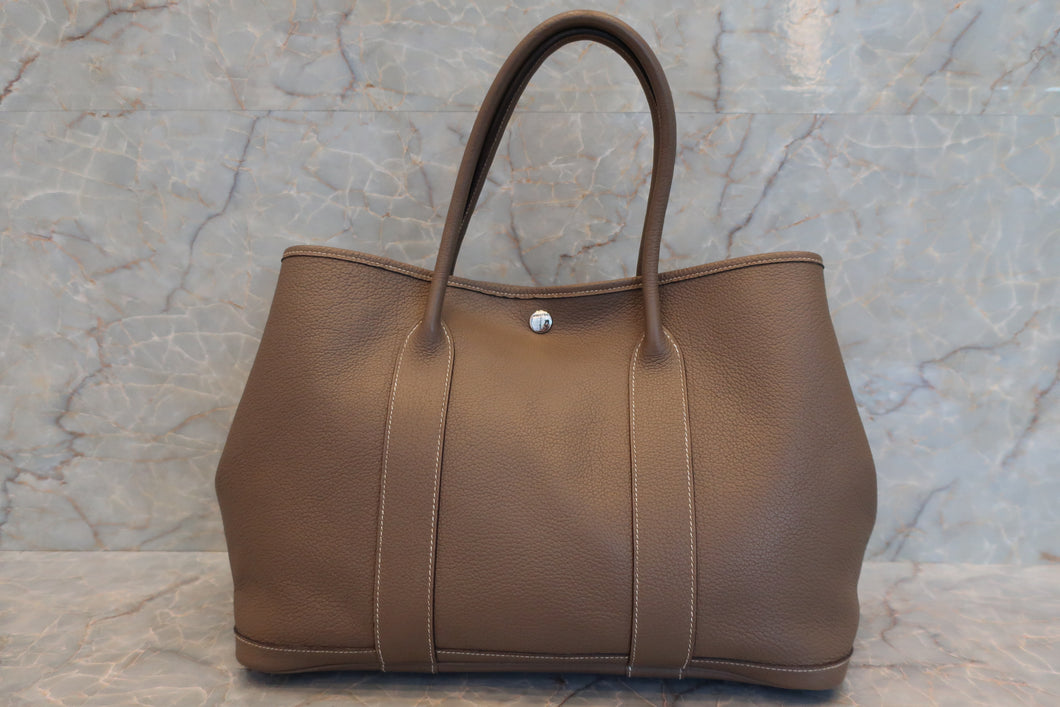 HERMES  GARDEN PARTY PM Negonda leather Etoupe gray □L刻印 Tote bag 600120194