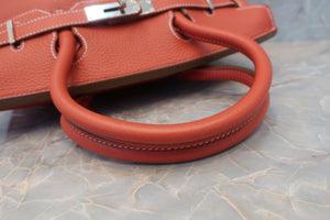 HERMES BIRKIN 30 Bi-color Clemence leather Sanguine/White □O刻印 Hand bag 600060024