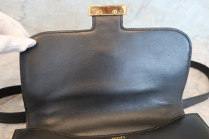 HERMES／エルメス コンスタンス24 ボックスカーフ ブラック 〇P刻印 ショルダーバッグ 700090176