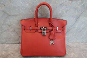 HERMES／エルメス バーキン25 タデラクト サンギーヌ □R刻印 ハンドバッグ 700090204